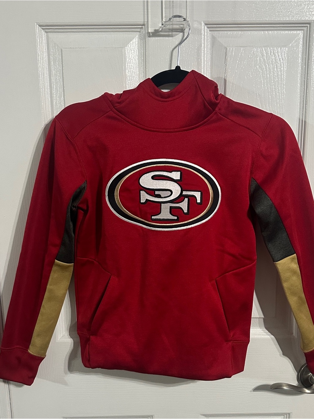 NFL San Francisco 49ers Red Hoodie with Gold & Black Accents  (Youth size 8)